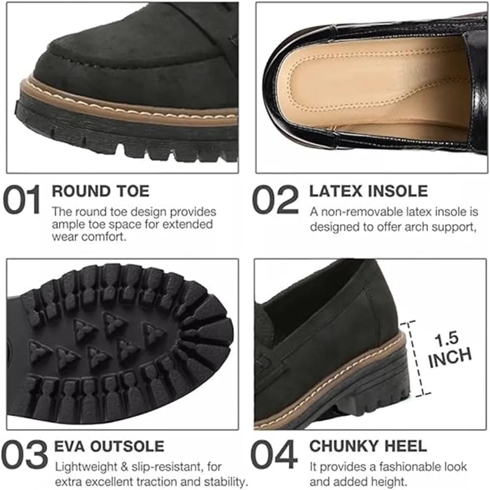 Orthoture-Orthopedic Platform Loafers, Orthoture Womens Shoes, Womens Retro Round Casual Fashion Slip On Walking Shoe