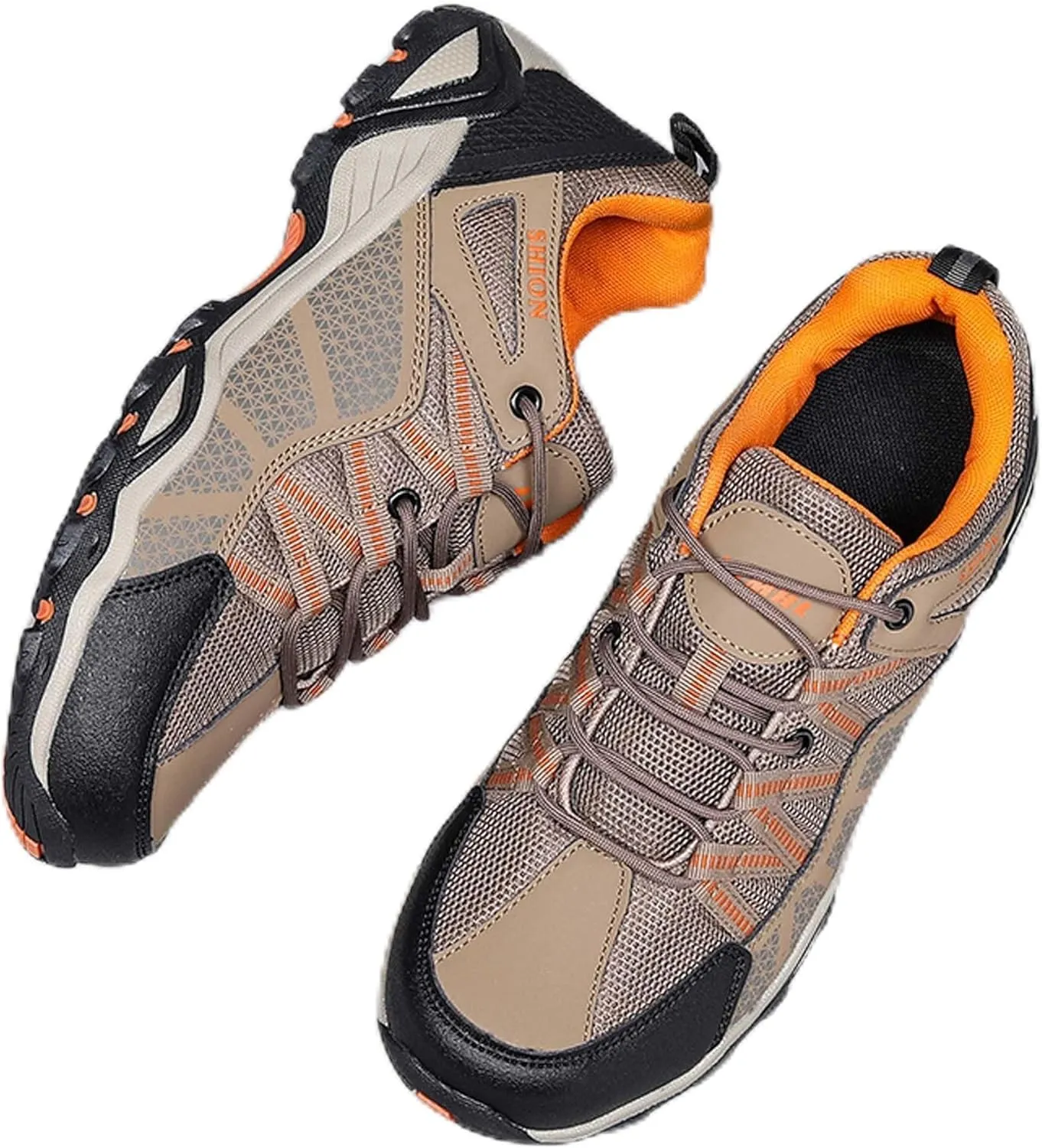Outdoor walking boots, breathable mesh ankle shoes with rubber soles, hiking boots, anti slip hiking boots