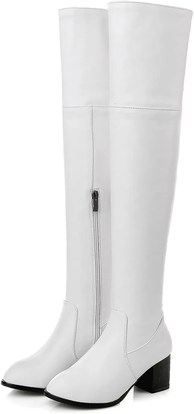 Over the Knee Boots Thigh High Boots for Women Autumn And Winter Fashion Boots Half Zipper Over Knee Boot Comfortable