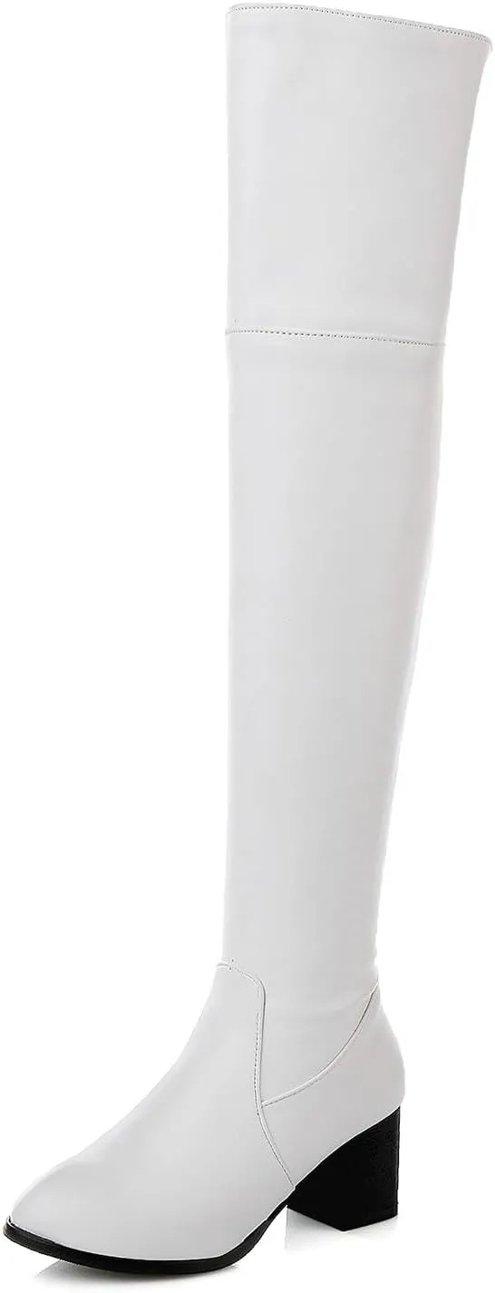 Over the Knee Boots Thigh High Boots for Women Autumn And Winter Fashion Boots Half Zipper Over Knee Boot Comfortable