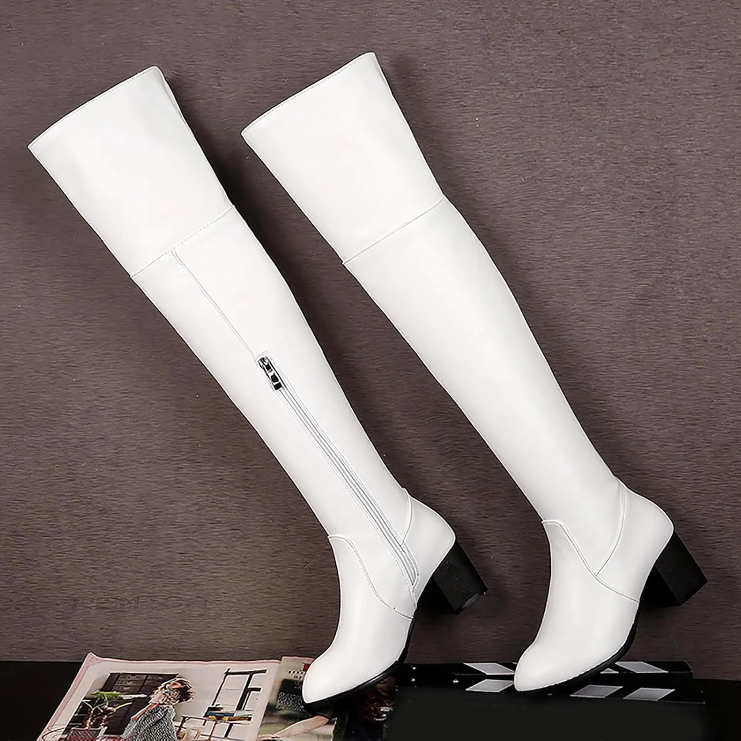 Over the Knee Boots Thigh High Boots for Women Autumn And Winter Fashion Boots Half Zipper Over Knee Boot Comfortable