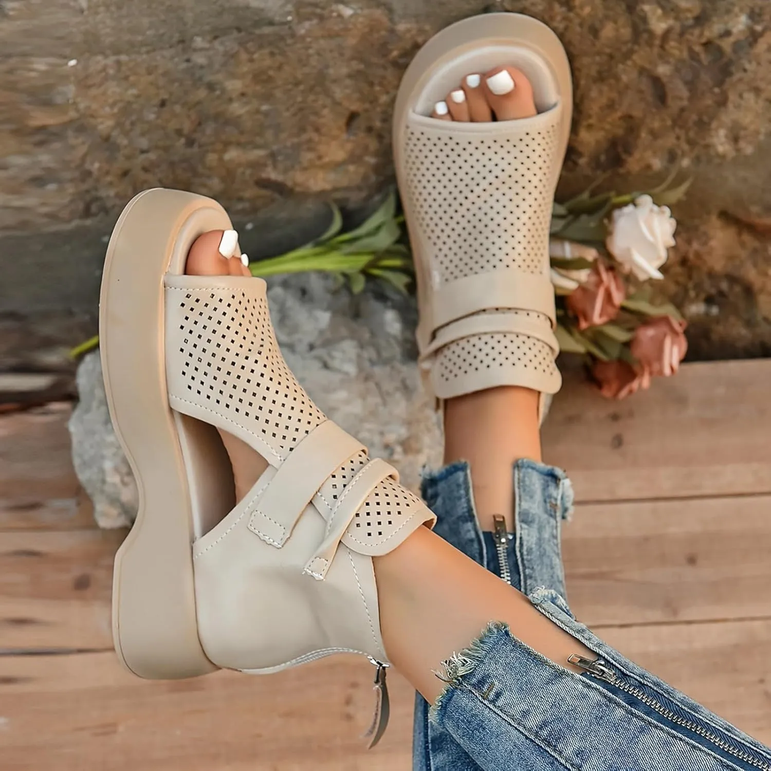 Platform Sandals for Women Womens Sandals with Arch Support Dressy Womens Casual Slip on Summer Wedge Sandals
