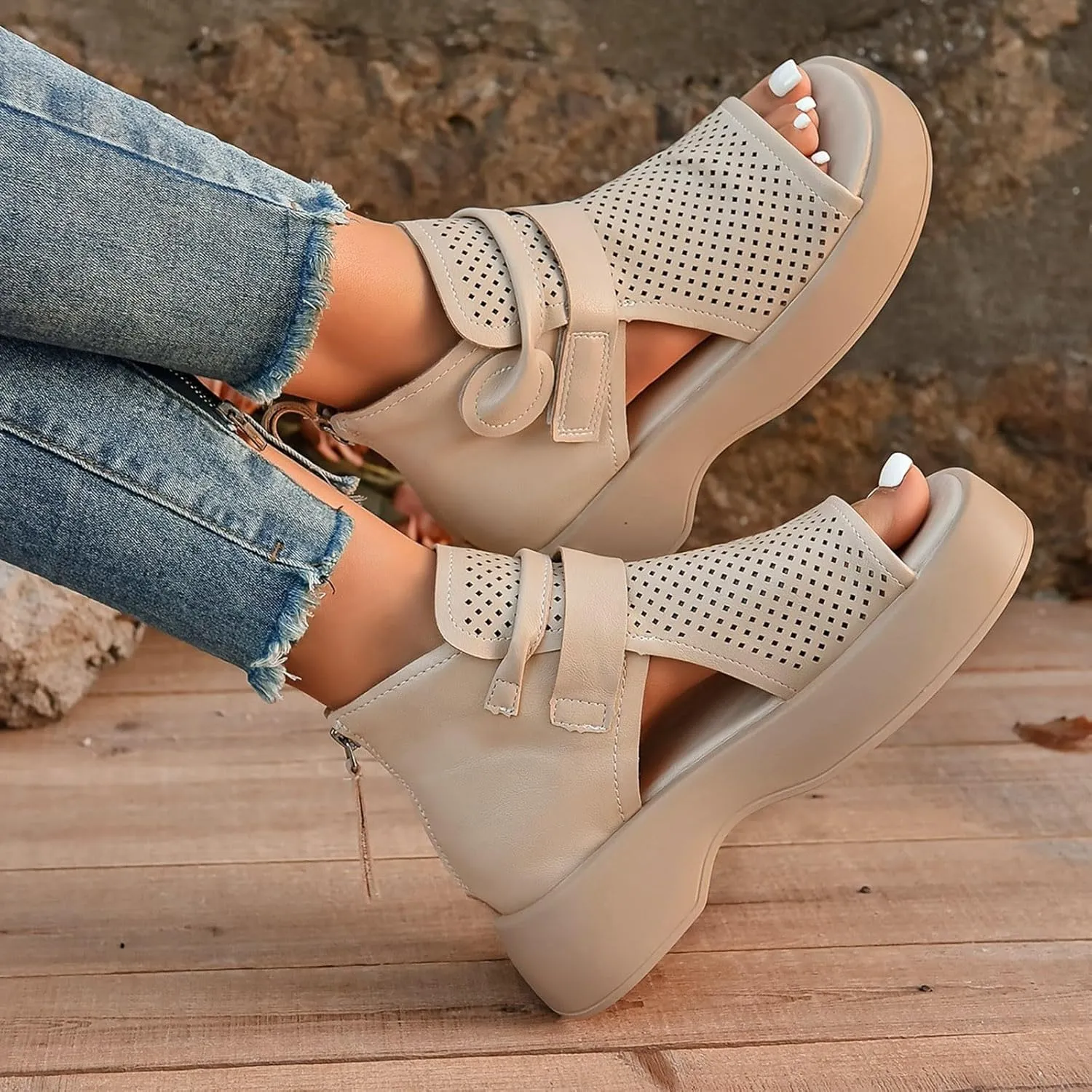 Platform Sandals for Women Womens Sandals with Arch Support Dressy Womens Casual Slip on Summer Wedge Sandals