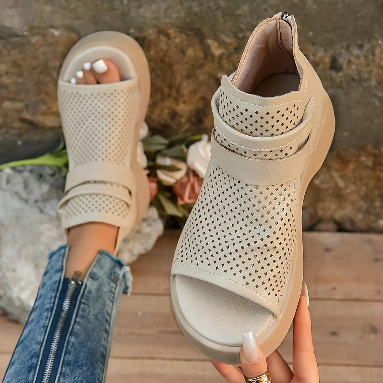 Platform Sandals for Women Womens Sandals with Arch Support Dressy Womens Casual Slip on Summer Wedge Sandals
