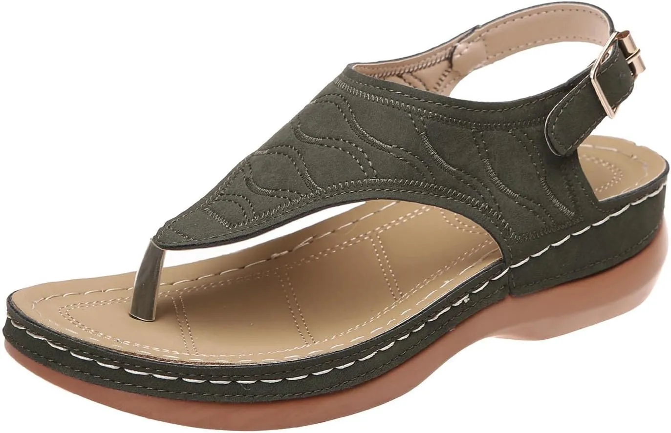 Platform Sandals Women Slip On Wedge Flip Flops Cushioned Footbed Lightweight Breathable Travel Shoes Chic Summer Look