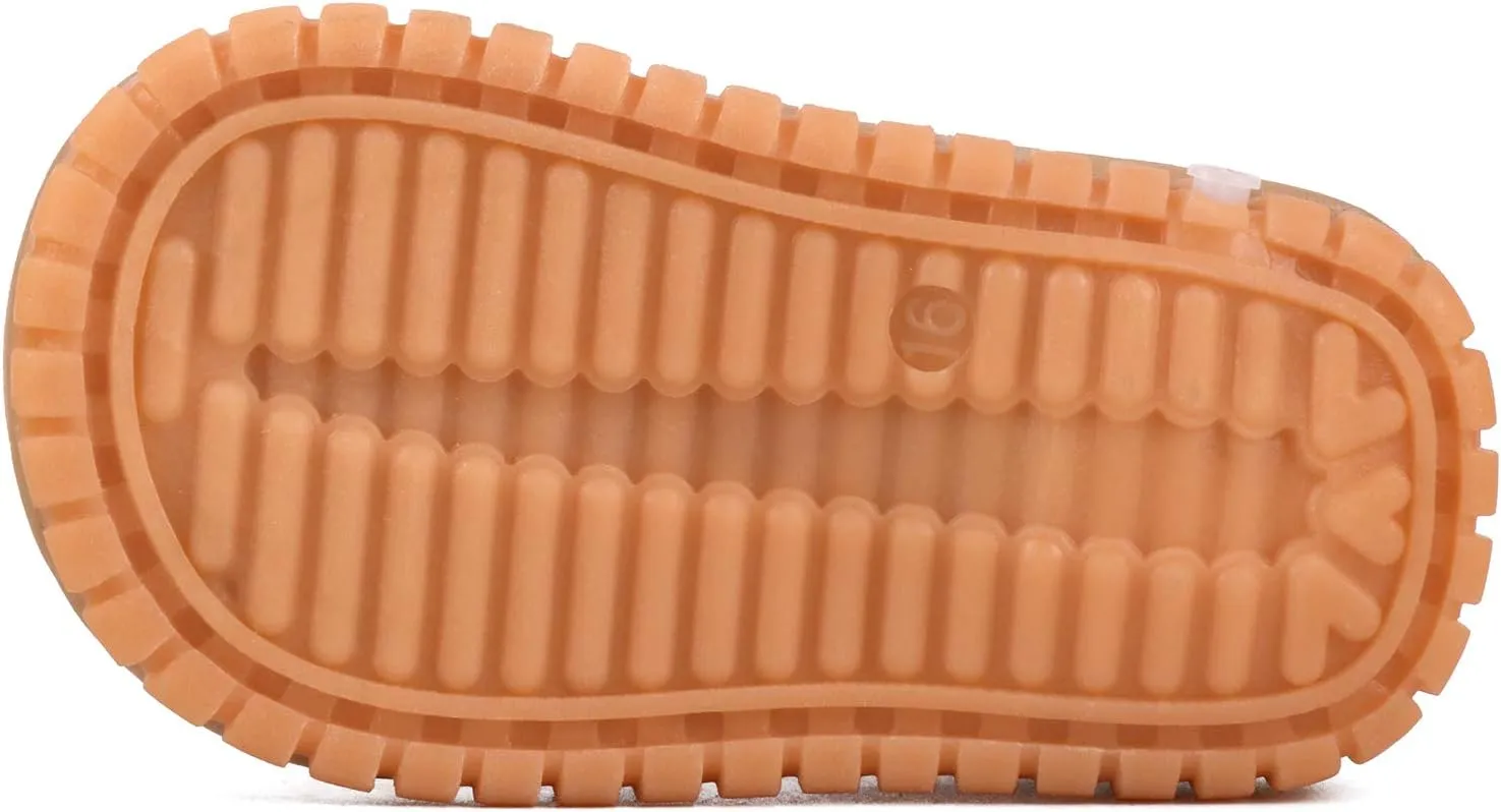 QIETION Toddler Boys & Girls Squeaky Sandals Closed-Toe Anti-Slip Rubber Sole First Walkers Shoes