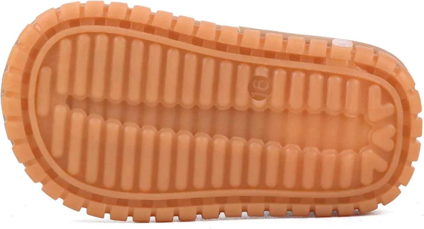QIETION Toddler Boys & Girls Squeaky Sandals Closed-Toe Anti-Slip Rubber Sole First Walkers Shoes
