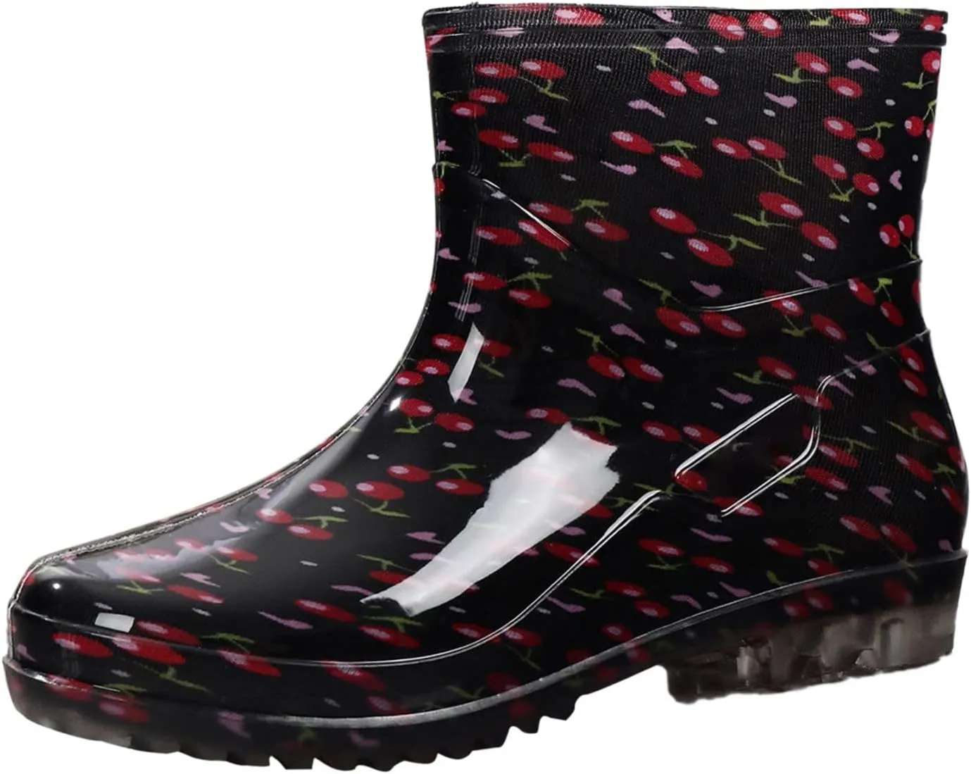 Rain Boots for Women Platform Mid Calf Boots Waterproof Outdoor Garden Boots Short Rubber Booties Chunky Heel Anti-Slip Sole