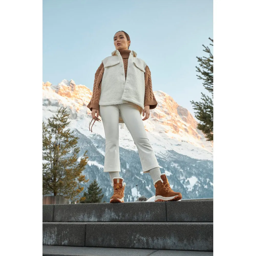Rieker W0060-22 Ladies Tan Suede Water Resistant Lace Up Ankle Boots