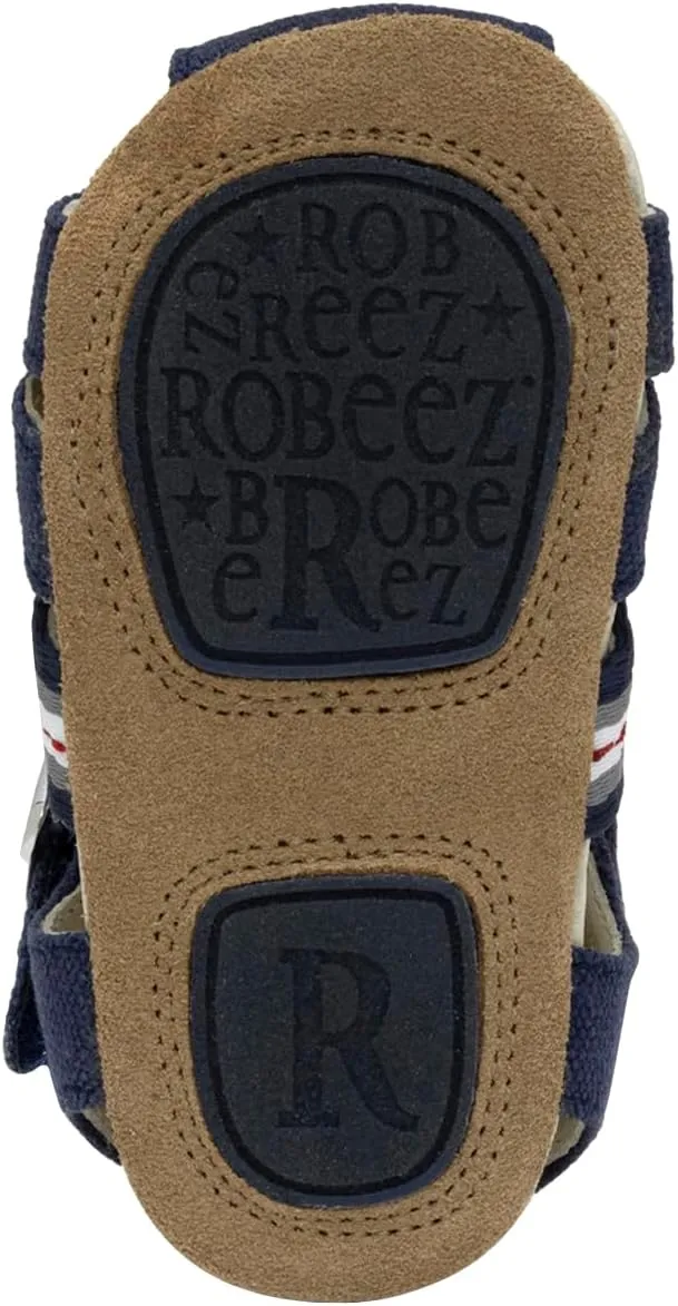 Robeez Baby Boys and Unisex First Kicks Slip Resistant Sandals for Infant and Toddler, 0-24 Months