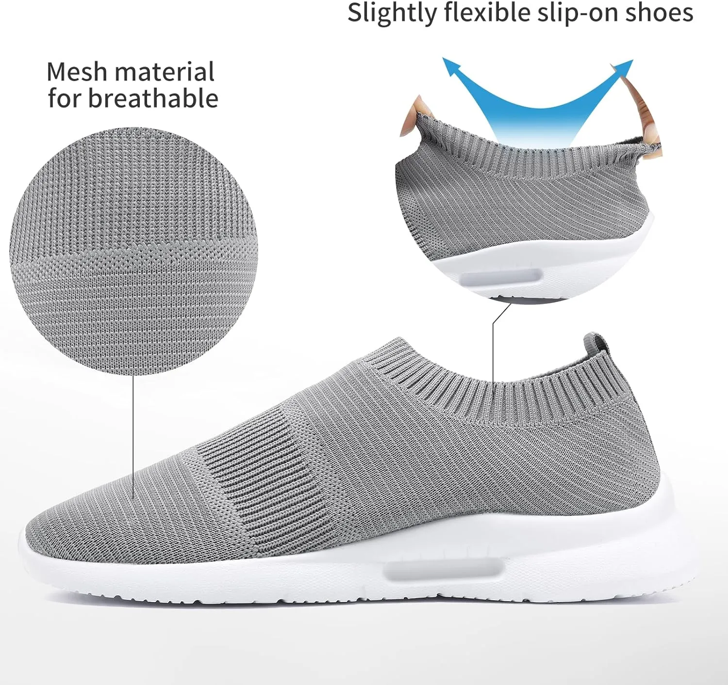 Running Shoes for Men Tennis Slip On Sneakers Breathable Fashion Mesh