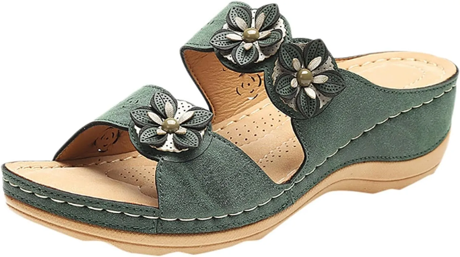 Rvidbe Flat Sandals for Women Casual, Womens Sandals Dressy, Womens Sandals Dressy Flat Womens Orthopedic Sandals with Arch Support Wide Width Flip Flops Summer Flat Slippers