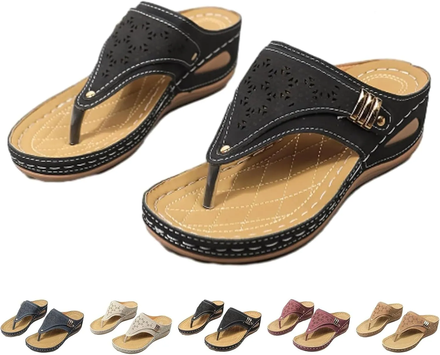 Sandals for Women 2025,Wedge Comfortable Orthopedic for Women,Womens Dressy Summer Flip Flops,Womens Arch Support Flip Flops
