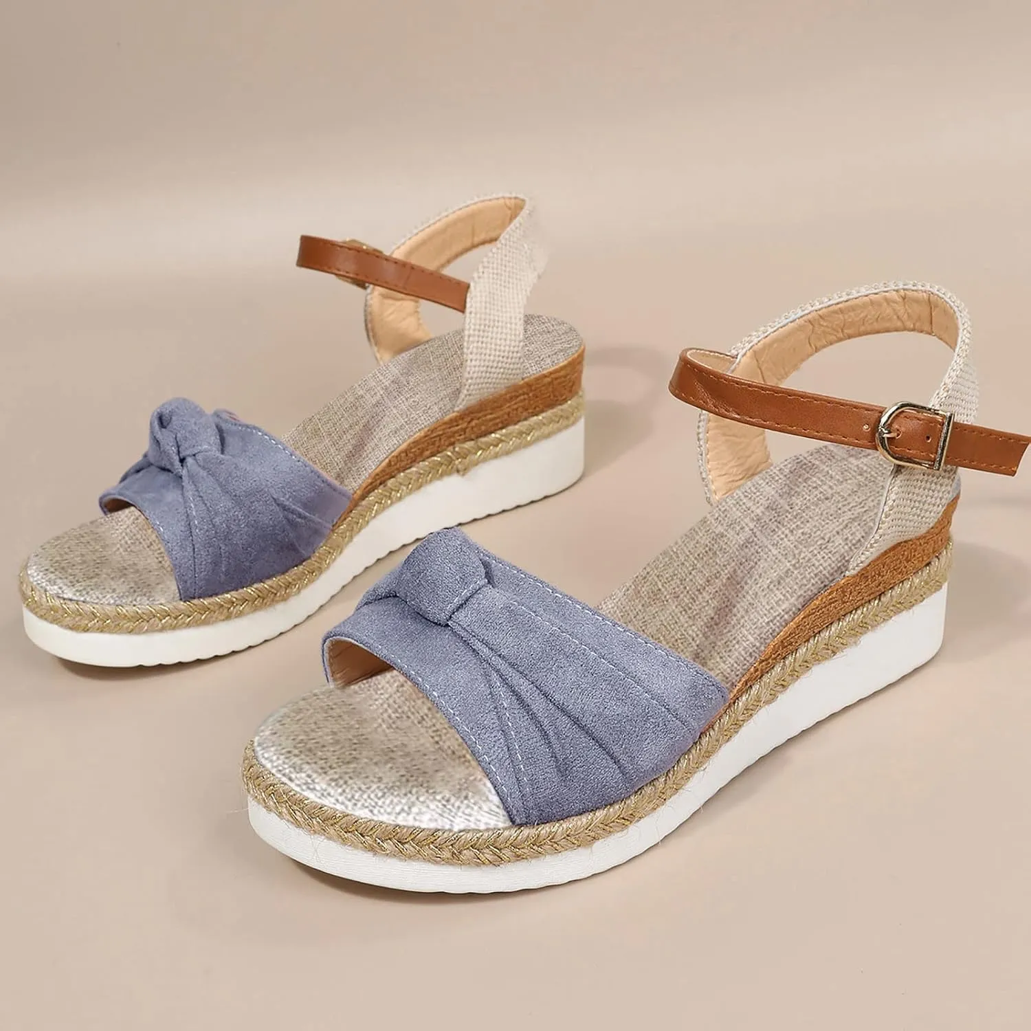 Sandals for Women Dressy,Sandals For Womens Casual Open Toe Strappy Wedge Sandals Summer Dressy Beach Womens Sandals