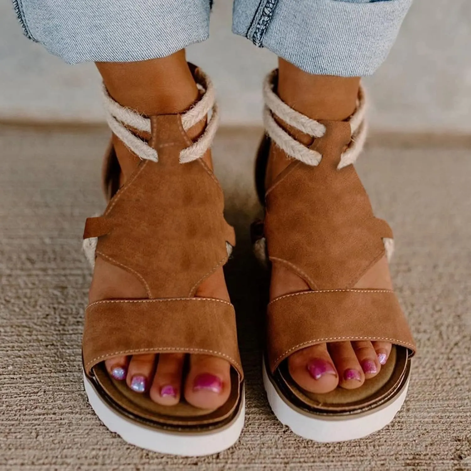 Sandals for Women Dressy,Sandals For Womens Casual Open Toe Strappy Wedge Sandals Summer Dressy Beach Womens Sandals