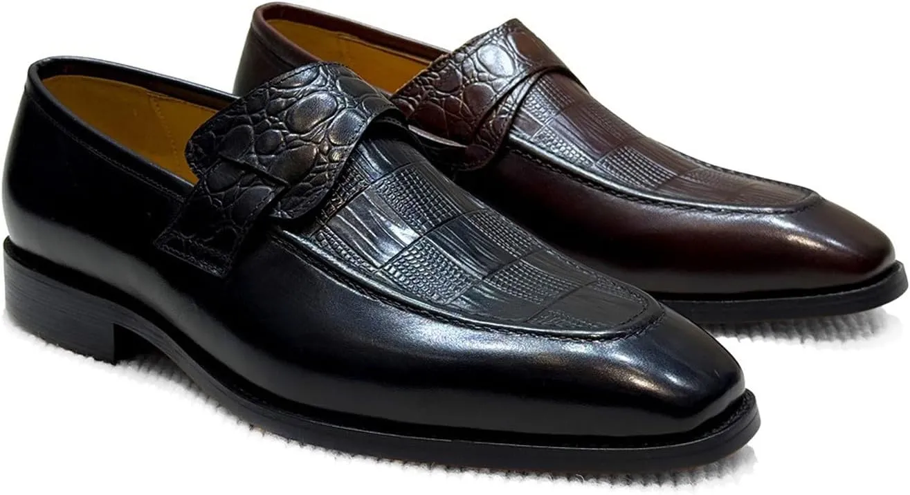 Santimon Men??s Casual Shoes Leather Penny Loafers | Slip-On Dress Shoes | Luxury Business Comfort Footwear for Office, Party & Wedding