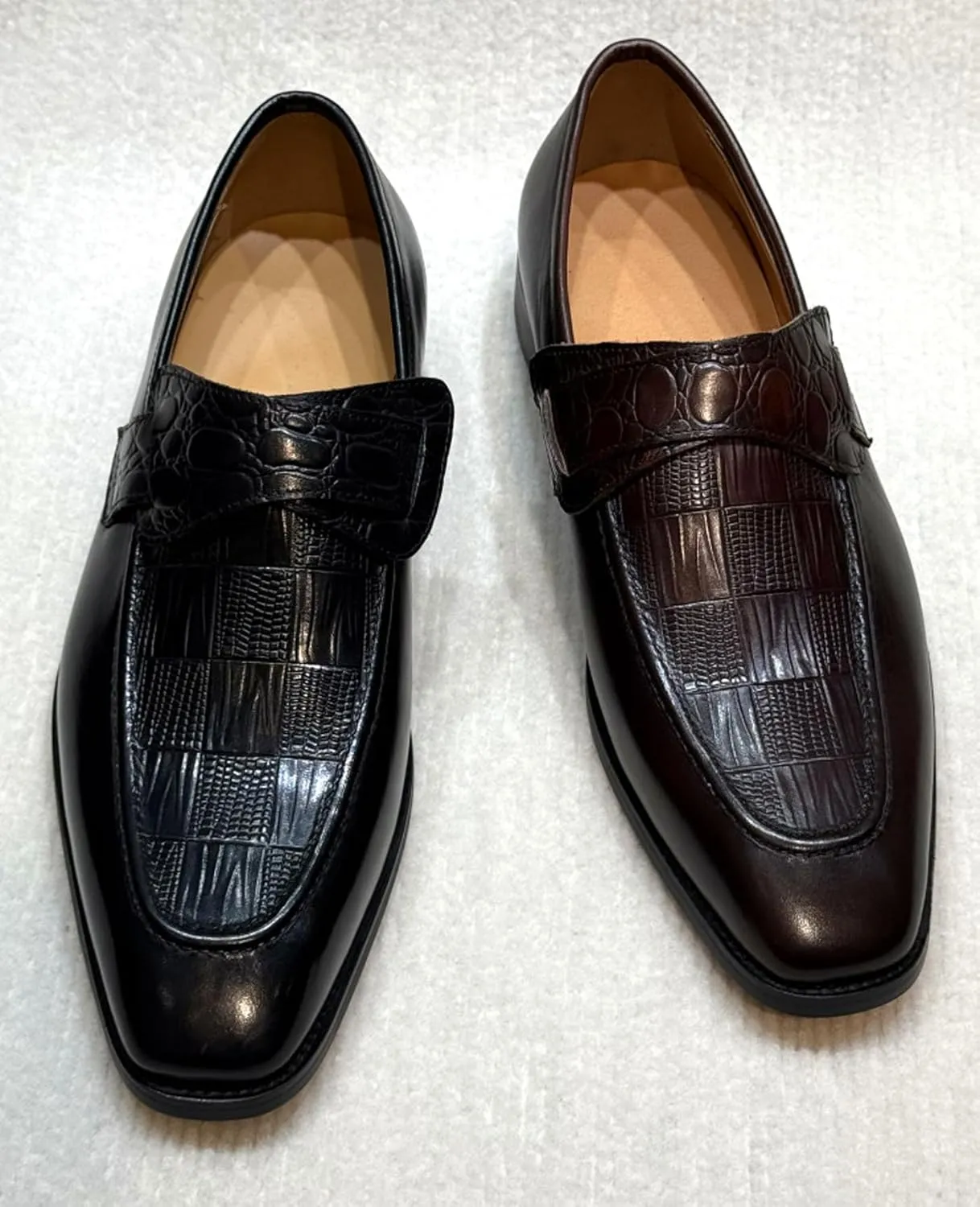 Santimon Men??s Casual Shoes Leather Penny Loafers | Slip-On Dress Shoes | Luxury Business Comfort Footwear for Office, Party & Wedding