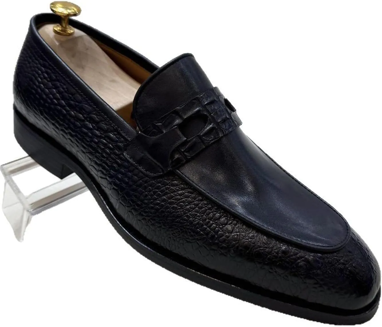 Santimon Men??s Slip-On Formal Dress Shoes - Luxury Leather Penny Loafers - Business Casual Comfort Mocasines for Office & Wedding