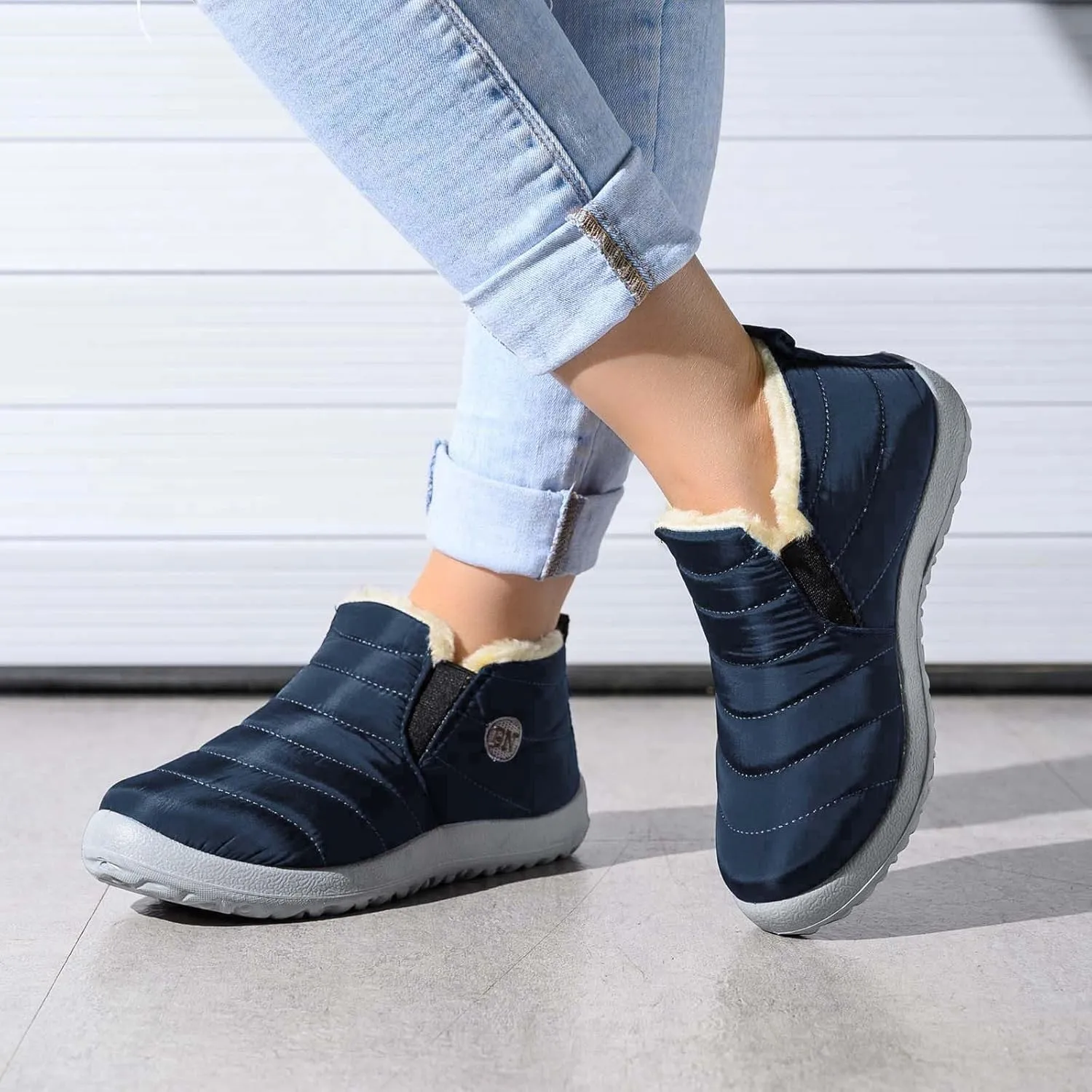 SBGMoSJ Waterproof Winter Boots Women Orthotic Womens Winter Boots Wide Ankle Womens Winter Booties with Fur Womens Waterproof Ankle Boots for Walking Boots for Women Winter