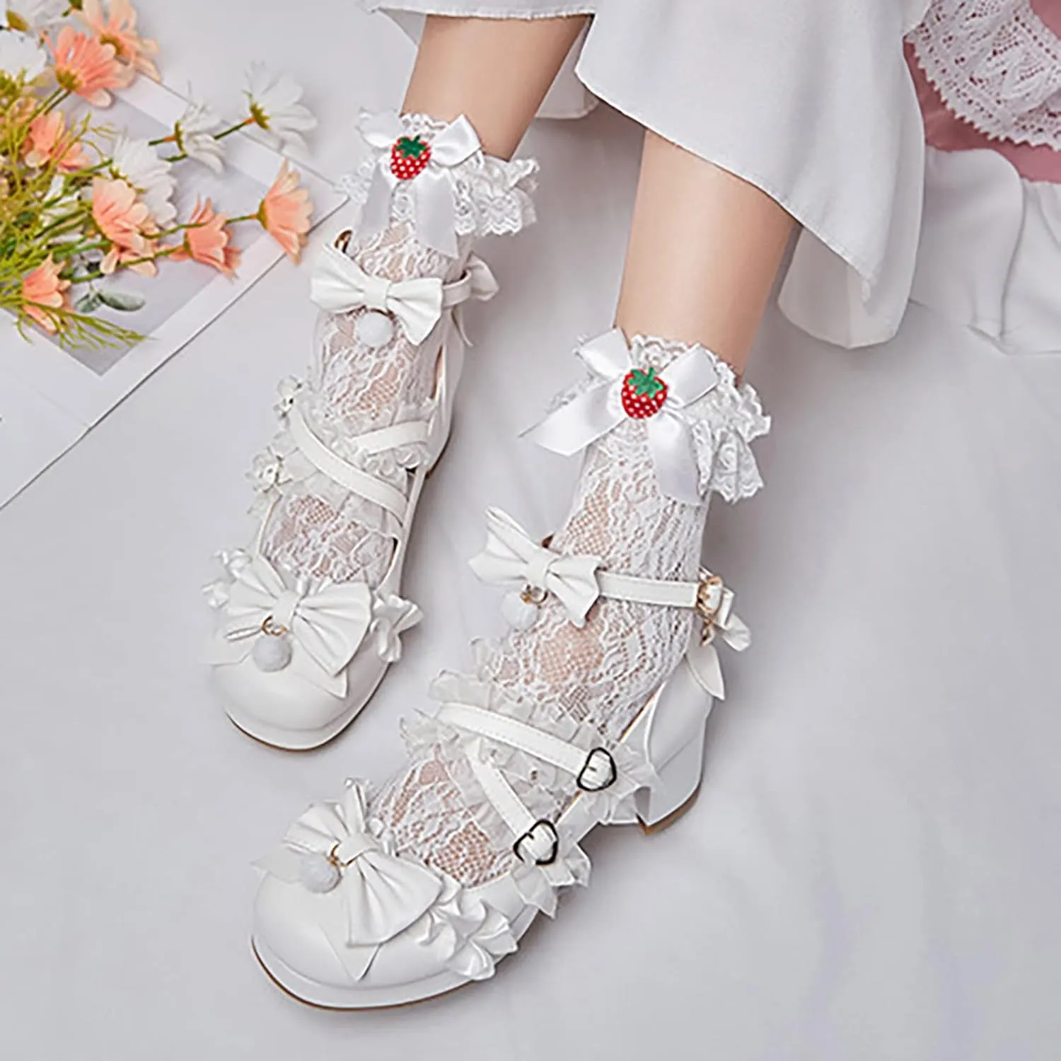 sfdgfhyf Boys Girls Nonslip Foot Warmer Little/Big Kids Gorgeous Princess Shoes 5cm Low Heel With Dress Medieval Style