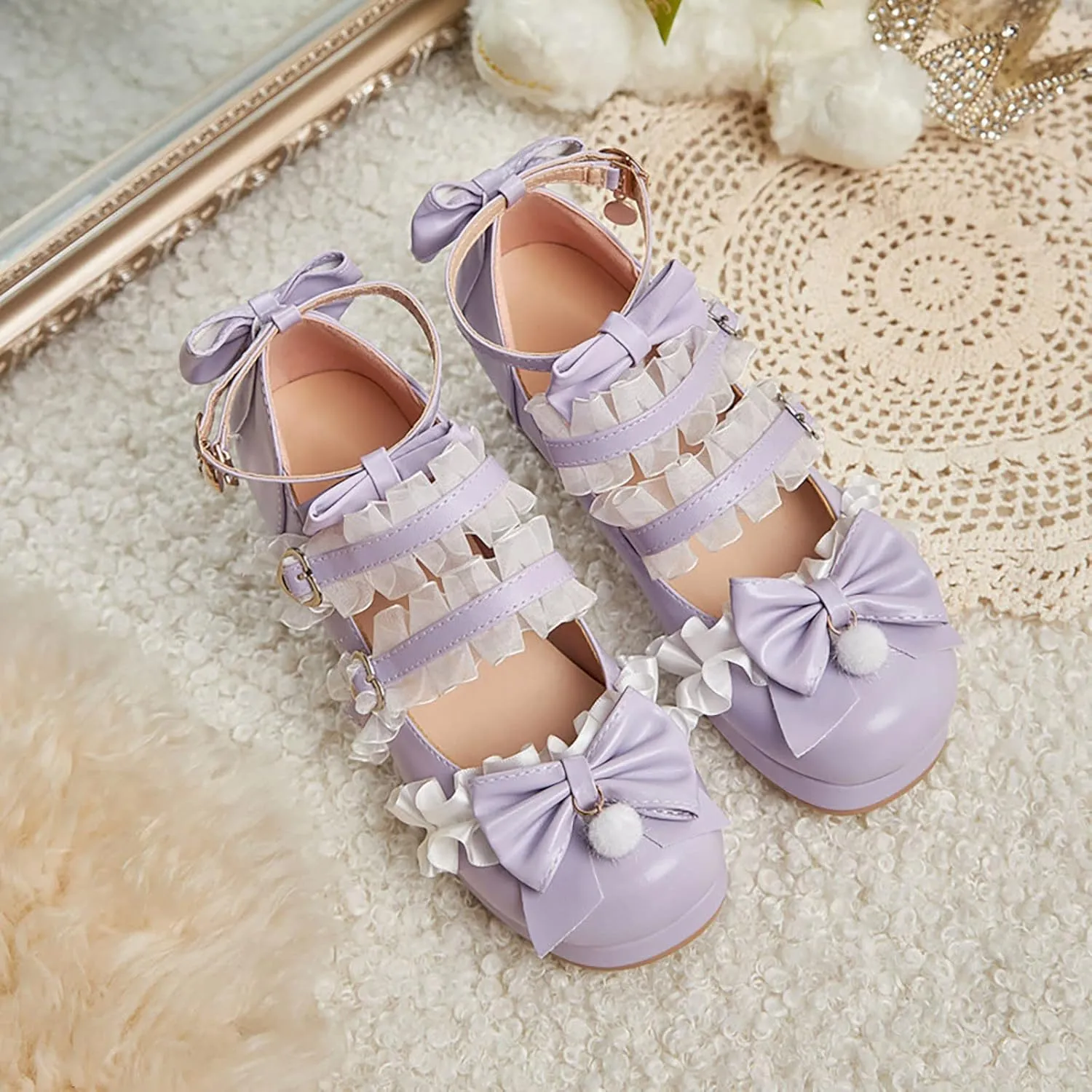 sfdgfhyf Boys Girls Nonslip Foot Warmer Little/Big Kids Gorgeous Princess Shoes 5cm Low Heel With Dress Medieval Style