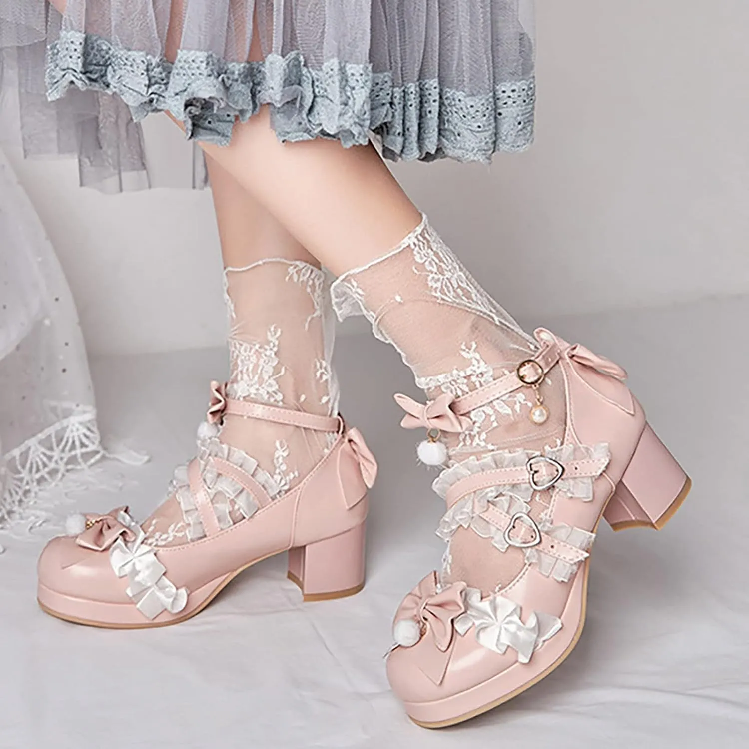 sfdgfhyf Boys Girls Nonslip Foot Warmer Little/Big Kids Gorgeous Princess Shoes 5cm Low Heel With Dress Medieval Style