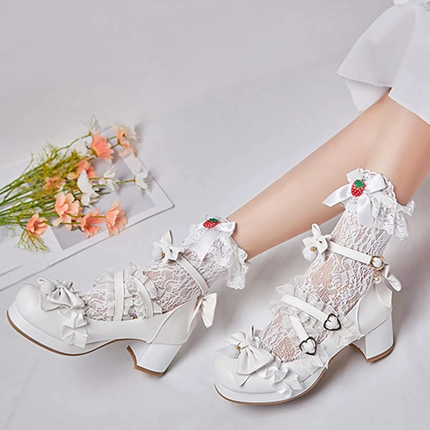 sfdgfhyf Boys Girls Nonslip Foot Warmer Little/Big Kids Gorgeous Princess Shoes 5cm Low Heel With Dress Medieval Style