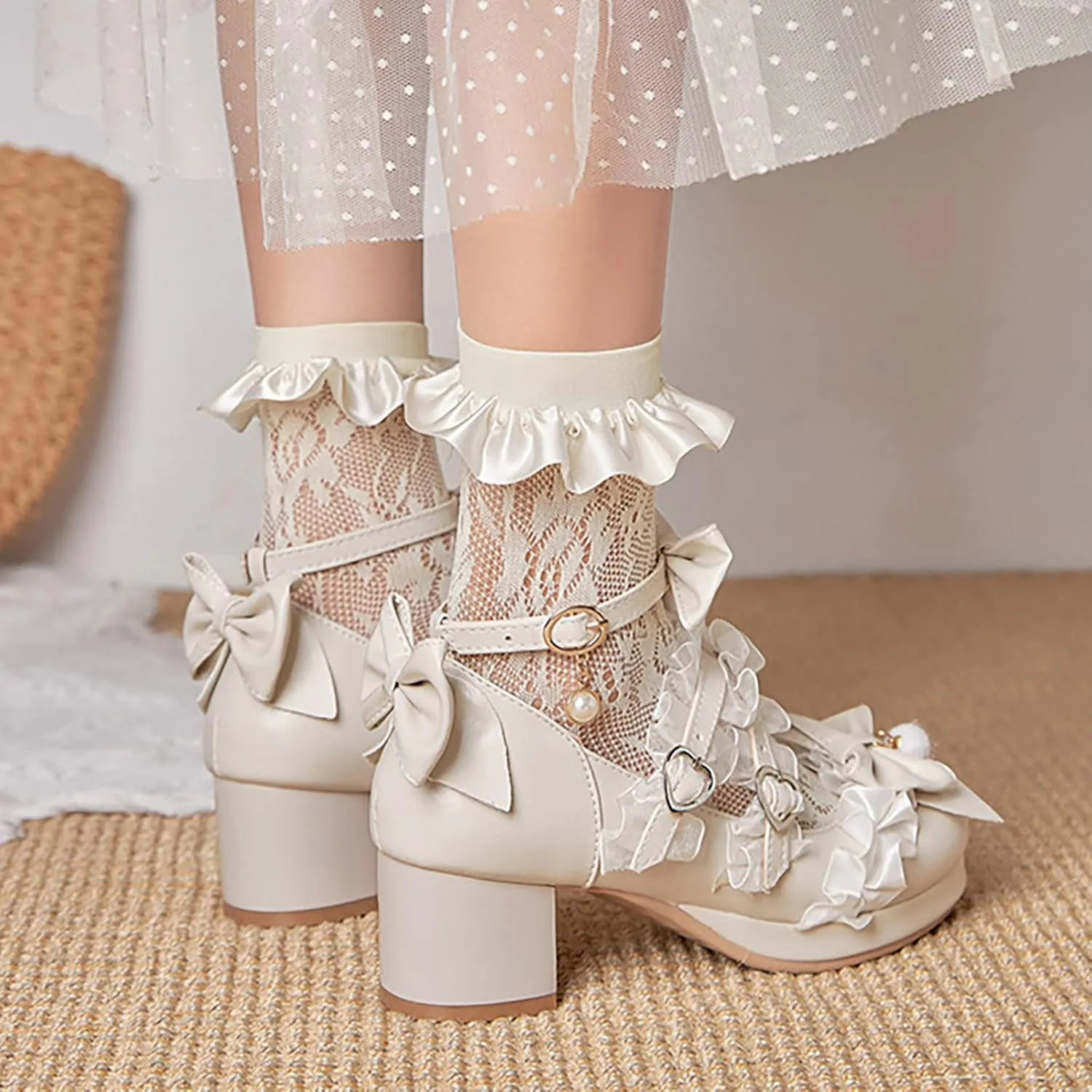 sfdgfhyf Boys Girls Nonslip Foot Warmer Little/Big Kids Gorgeous Princess Shoes 5cm Low Heel With Dress Medieval Style