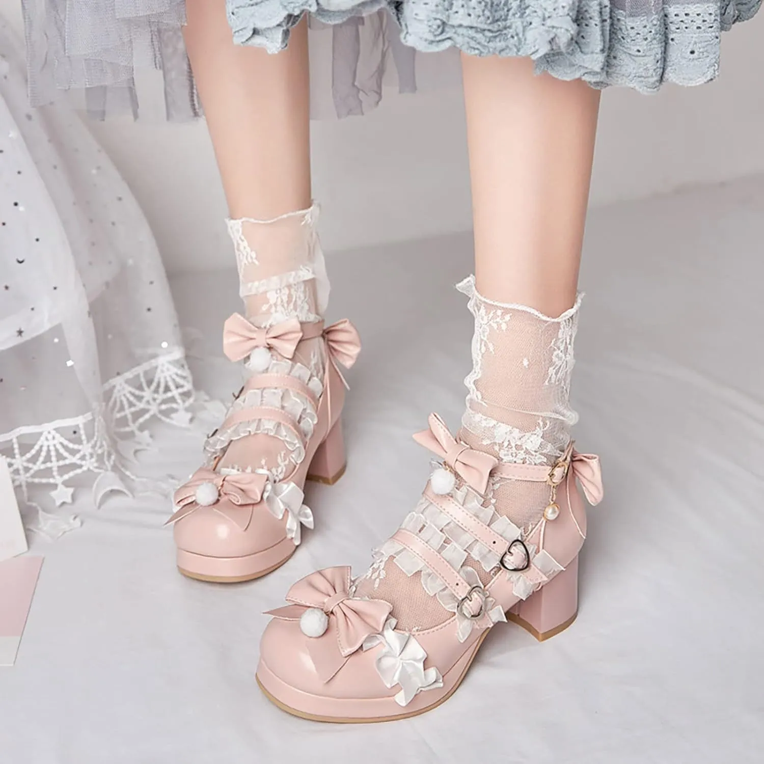 sfdgfhyf Boys Girls Nonslip Foot Warmer Little/Big Kids Gorgeous Princess Shoes 5cm Low Heel With Dress Medieval Style