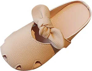 sfdgfhyf Toddler Girls Fashion Shoes Children Girls Slippers Closed Toe Open Heel Outer Wear Slippers Small Girls Soft