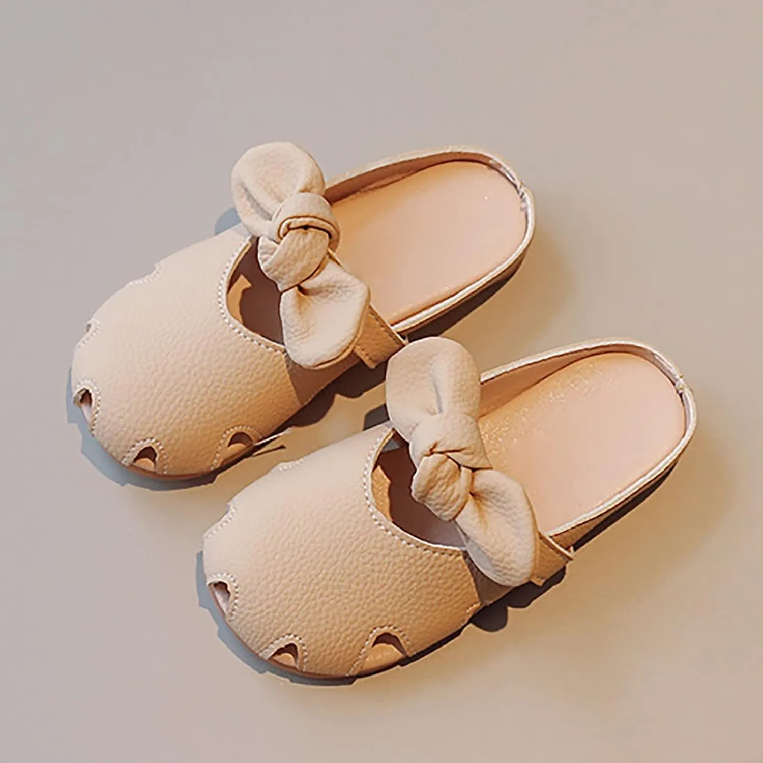sfdgfhyf Toddler Girls Fashion Shoes Children Girls Slippers Closed Toe Open Heel Outer Wear Slippers Small Girls Soft