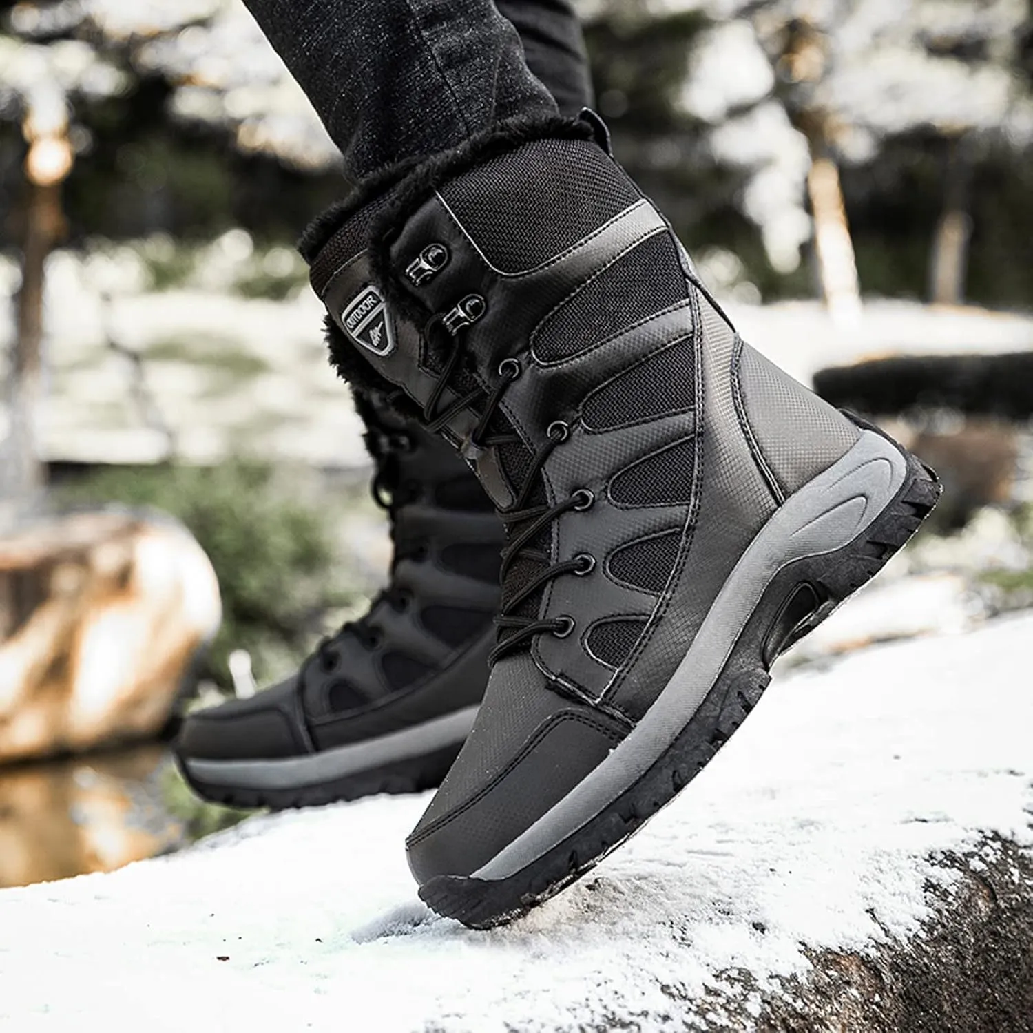 Short Winter Boots Extra Wide for Women Waterproof Snow All Black Snow Boots for Women Womens Snow Boot Womens Leather Duck Boots Waterproof Insulated Womens Insulated Waterproof Boots