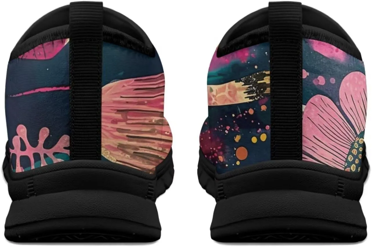 Slip on Loafers for Women Hippie Retro Floral Design Breathable Walking Sneakers Sport Shoes Anti-Slip Sole