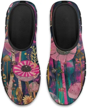 Slip on Loafers for Women Hippie Retro Floral Design Breathable Walking Sneakers Sport Shoes Anti-Slip Sole