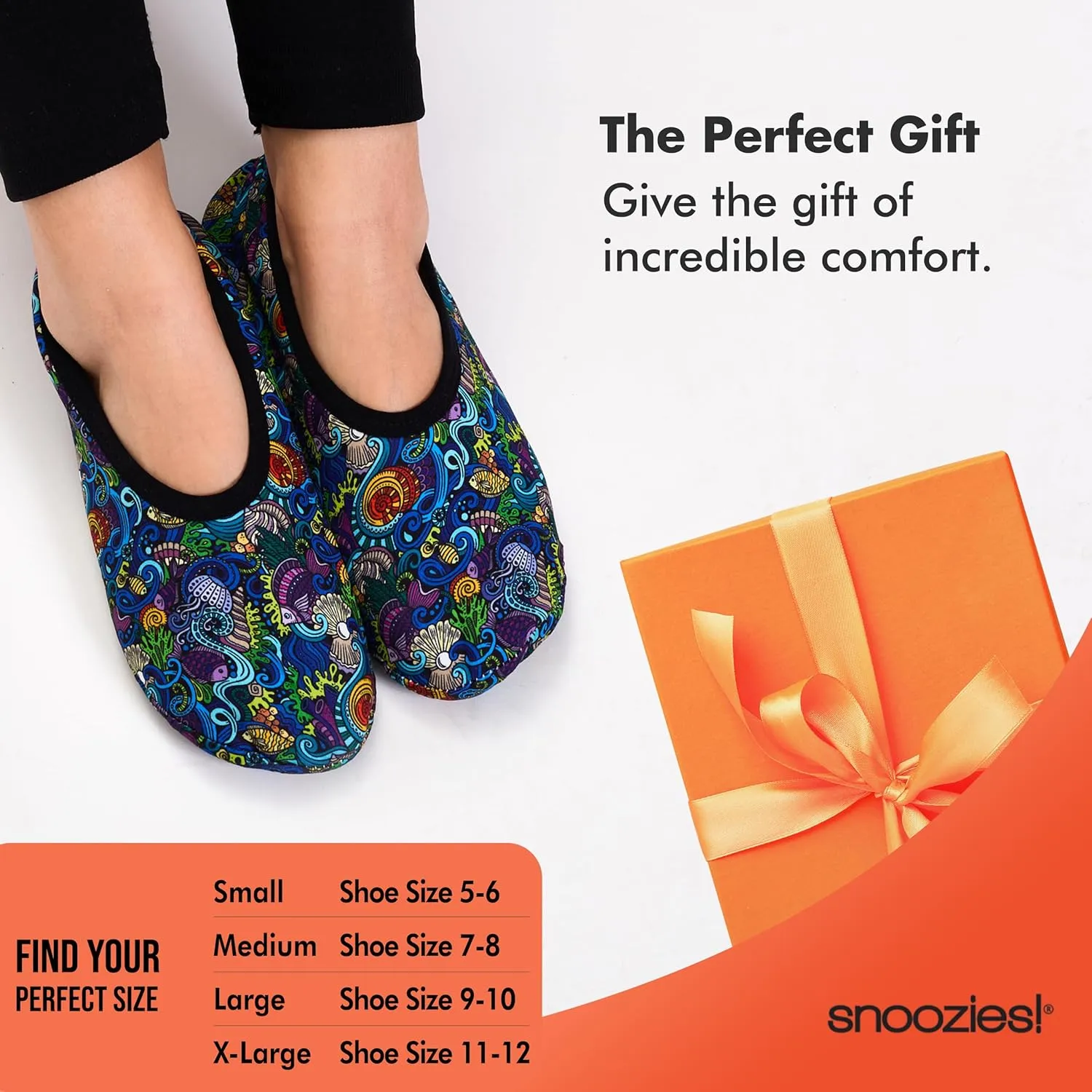 Snoozies Skinnies Womens Slippers, Lightweight and Foldable Slipper Socks with Grips for Women, Indoor Womens House Shoes