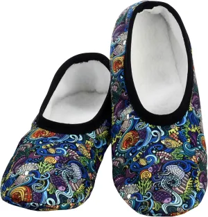 Snoozies Skinnies Womens Slippers, Lightweight and Foldable Slipper Socks with Grips for Women, Indoor Womens House Shoes