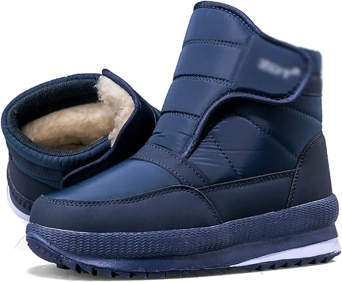 Snow Boots for Men, Winter Fur Lined Warm Waterproof Comfortable Rubber Non Slip Outsole Snow Ankle Boots, for Outdoor Trekking Casual Hiking Boots