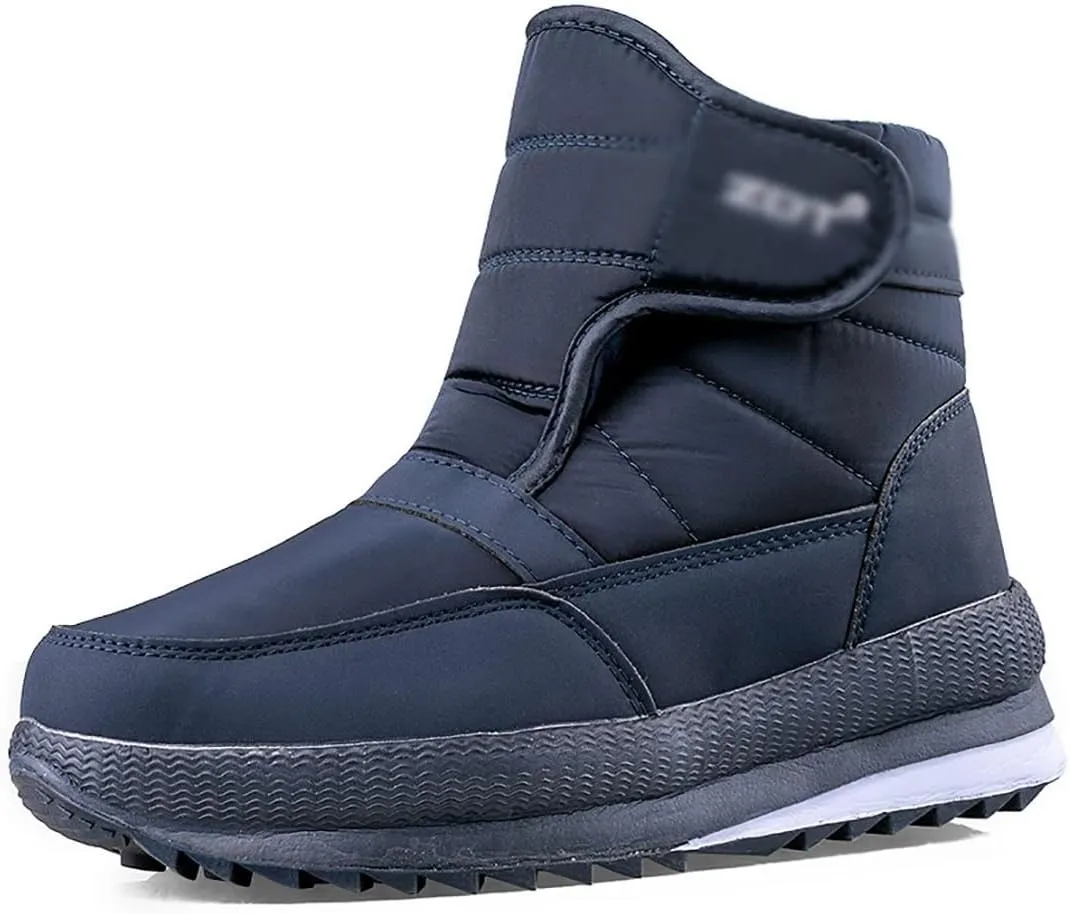 Snow Boots for Men, Winter Fur Lined Warm Waterproof Comfortable Rubber Non Slip Outsole Snow Ankle Boots, for Outdoor Trekking Casual Hiking Boots