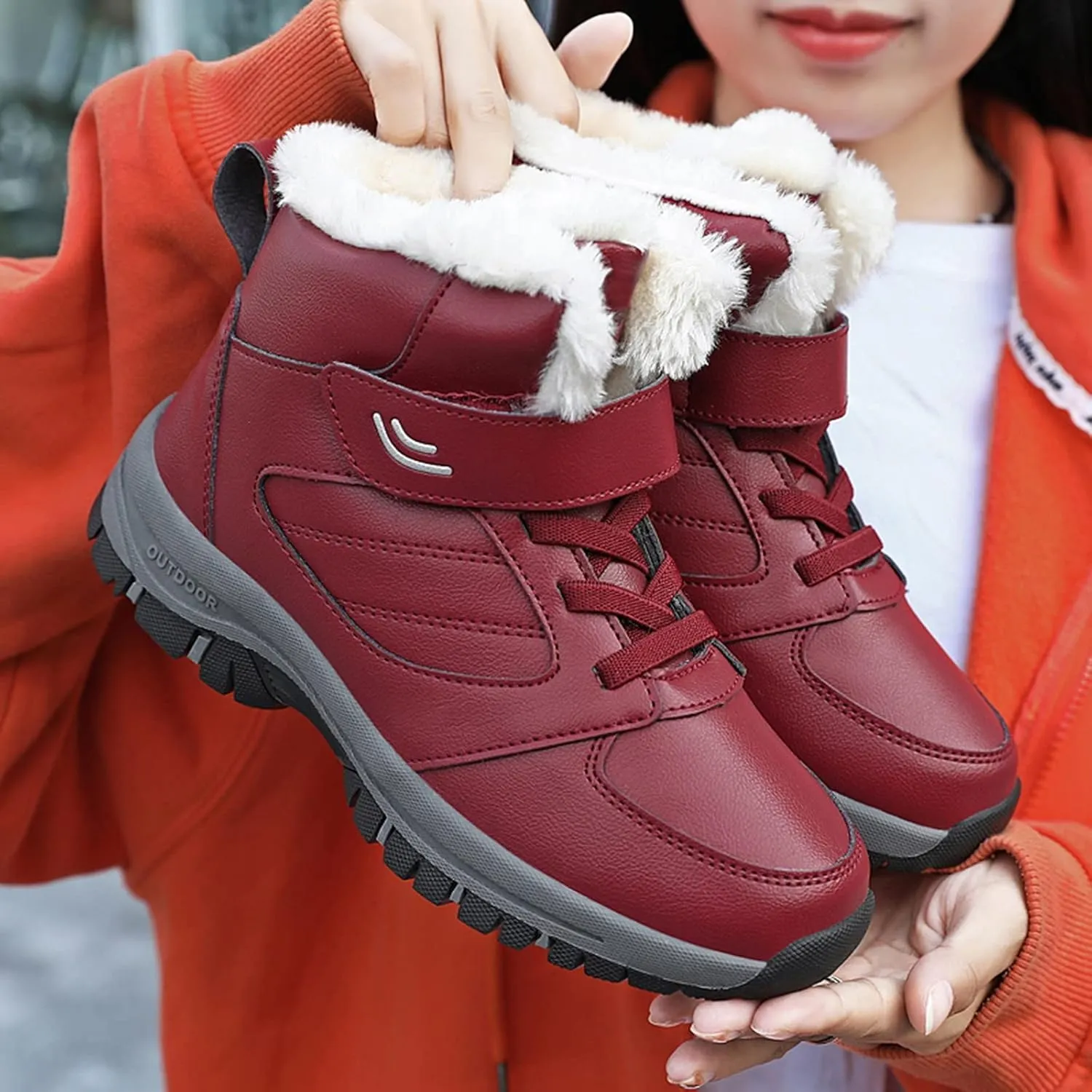 Snow Boots for Women 2023 Womens Snow Boots Waterproof Insulated 9.5 Womens Size 10 1/2 Wide Winter Boots Womens Slip on Walking Snow Shoes Botas De Trabajo Para Nieve