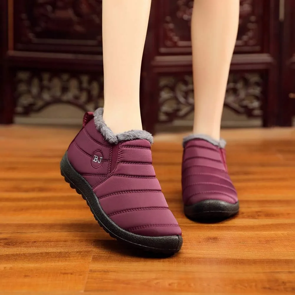 Snow Boots for Women 2023 Womens Snow Boots Waterproof Insulated 9.5 Womens Size 10 1/2 Wide Winter Boots Womens Slip on Walking Snow Shoes Botas De Trabajo Para Nieve