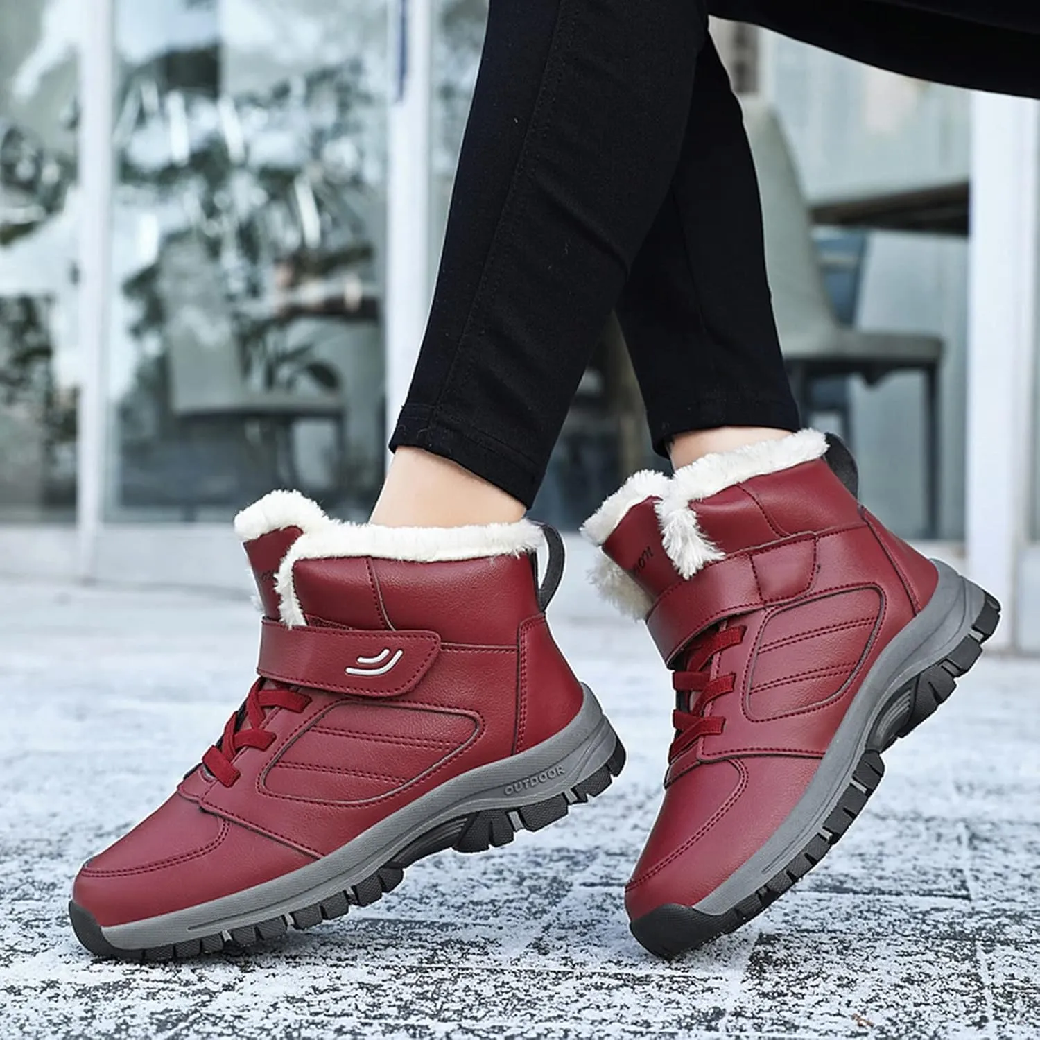 Snow Boots for Women 2023 Womens Snow Boots Waterproof Insulated 9.5 Womens Size 10 1/2 Wide Winter Boots Womens Slip on Walking Snow Shoes Botas De Trabajo Para Nieve