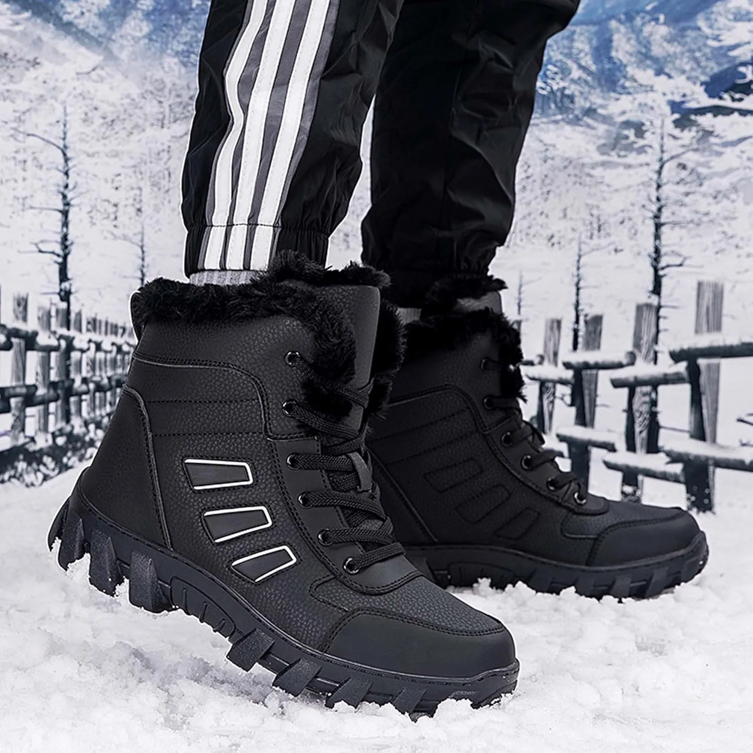 Snow boots with plush warm cotton shoes, casual men's shoes