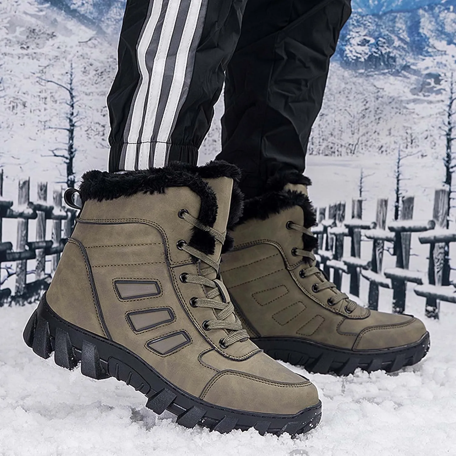 Snow boots with plush warm cotton shoes, casual men's shoes