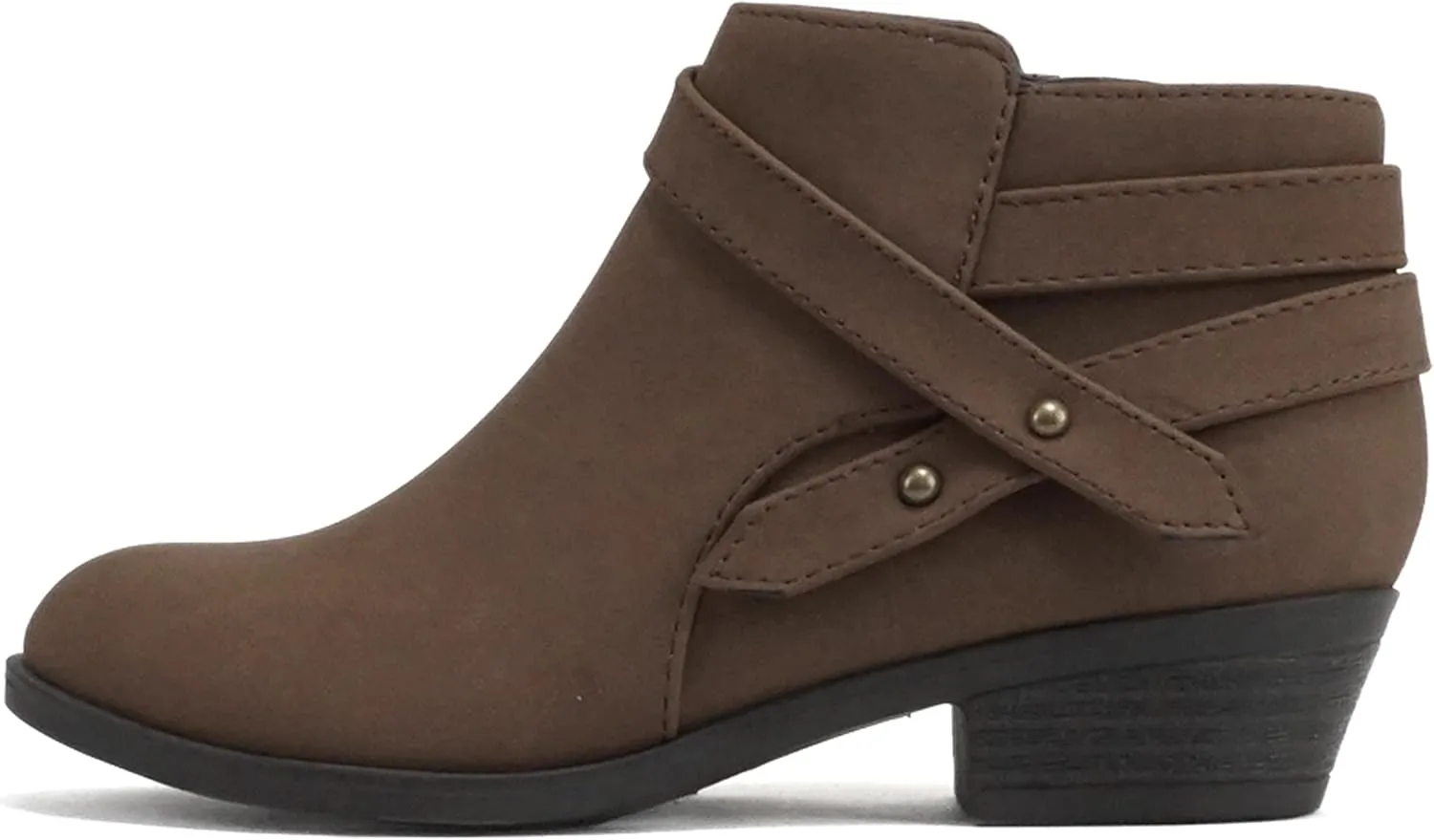 Soda SWEETEN-2 ~ Little Kids/Girls/Childrens Fashion Closed Toe Multi Strap Ankle Bootie Block Heel