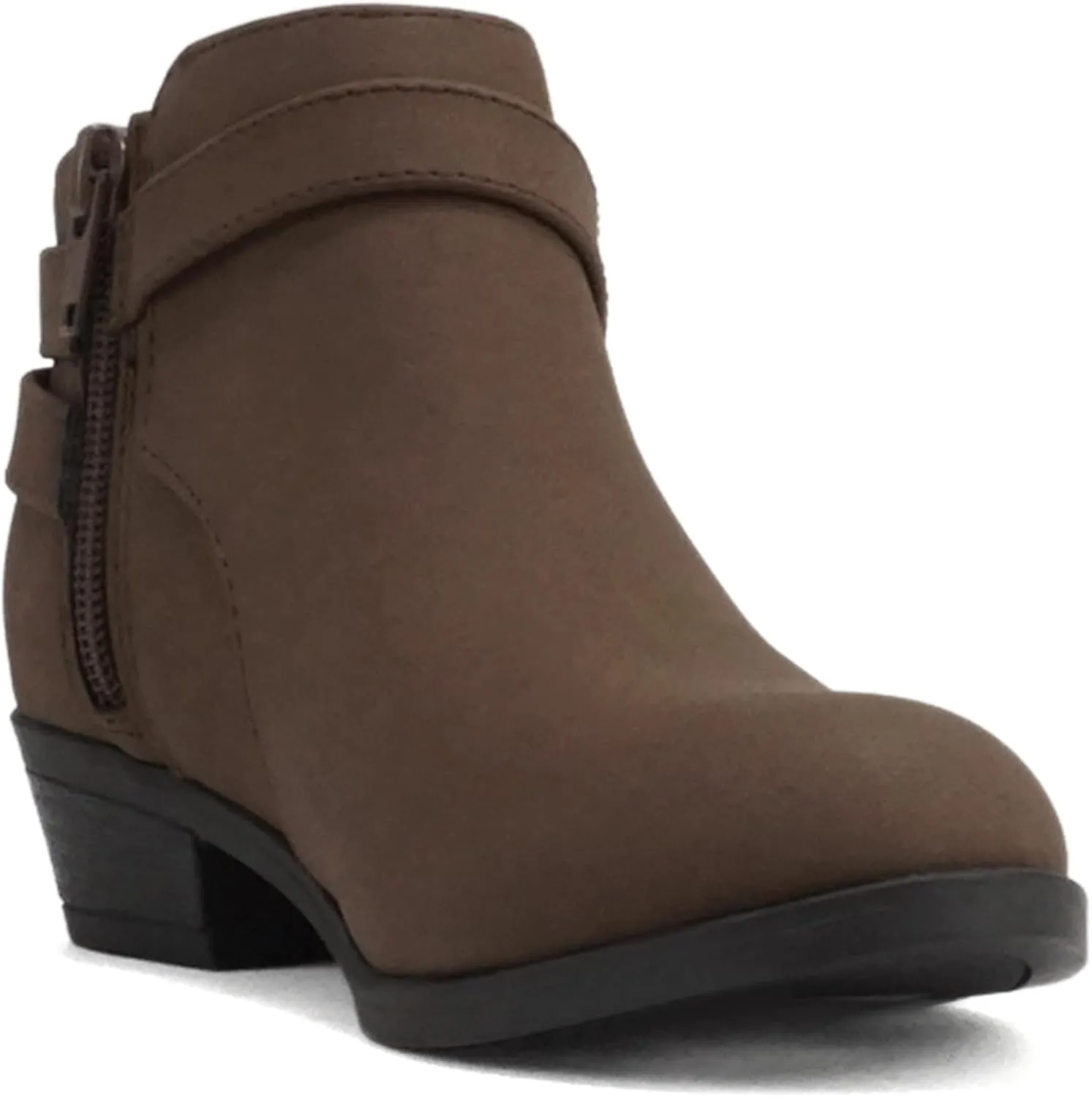 Soda SWEETEN-2 ~ Little Kids/Girls/Childrens Fashion Closed Toe Multi Strap Ankle Bootie Block Heel