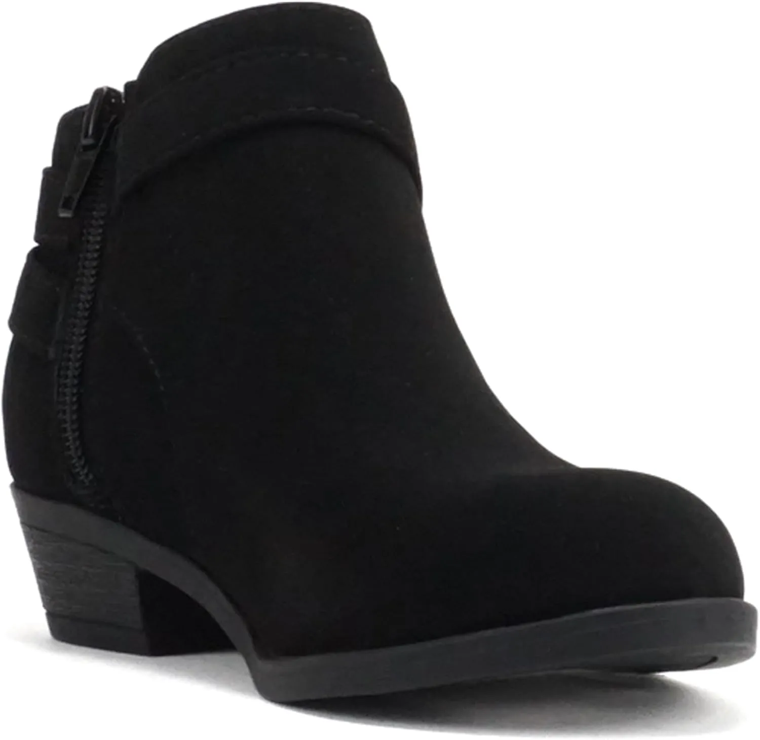 Soda SWEETEN-2 ~ Little Kids/Girls/Childrens Fashion Closed Toe Multi Strap Ankle Bootie Block Heel