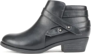 Soda SWEETEN-2 ~ Little Kids/Girls/Childrens Fashion Closed Toe Multi Strap Ankle Bootie Block Heel