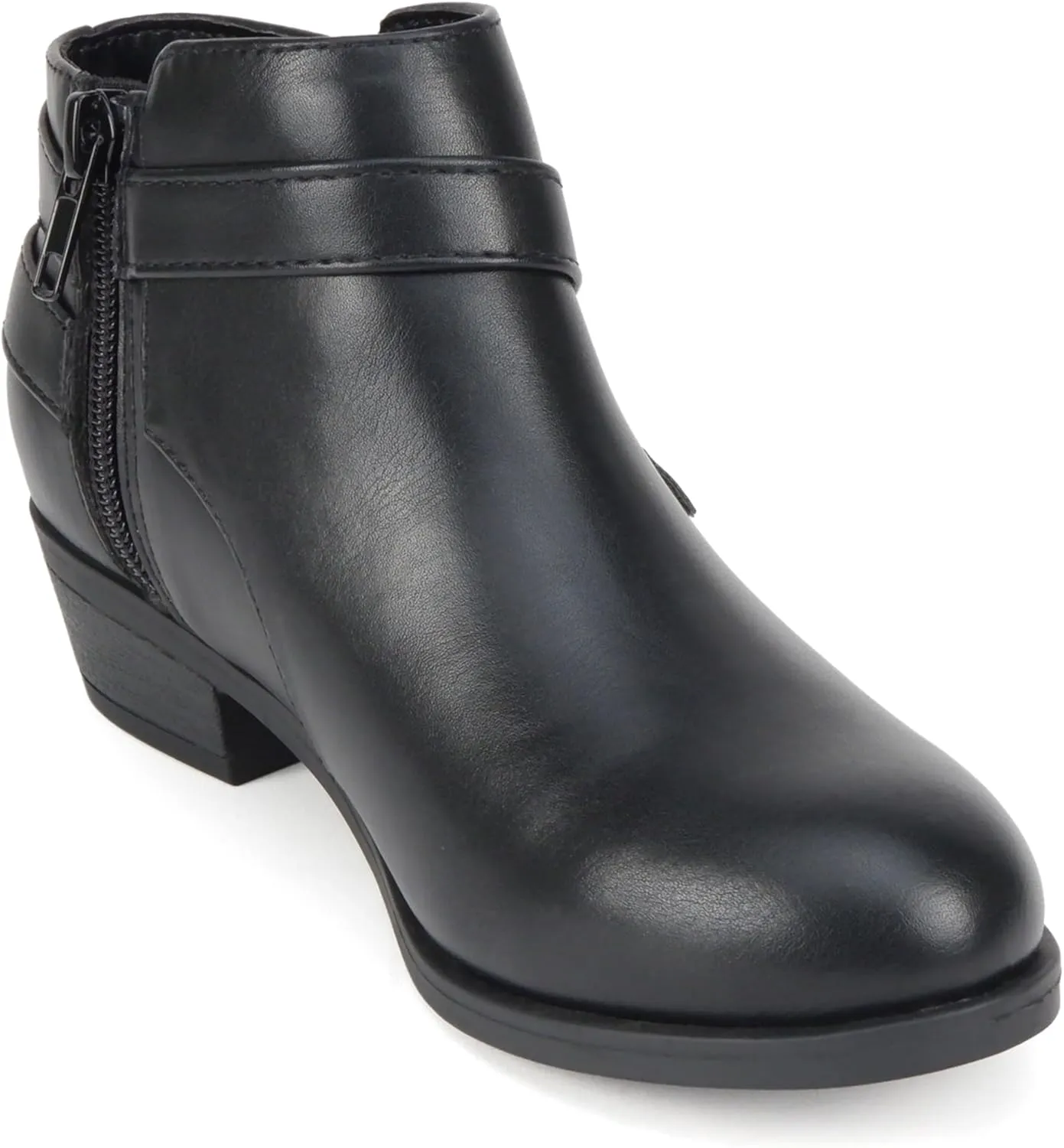 Soda SWEETEN-2 ~ Little Kids/Girls/Childrens Fashion Closed Toe Multi Strap Ankle Bootie Block Heel