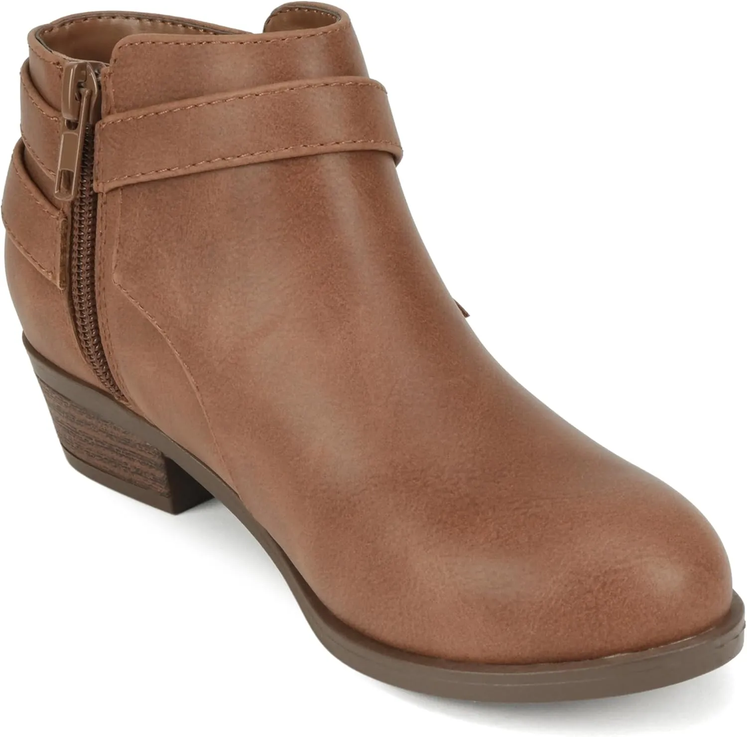 Soda SWEETEN-2 ~ Little Kids/Girls/Childrens Fashion Closed Toe Multi Strap Ankle Bootie Block Heel