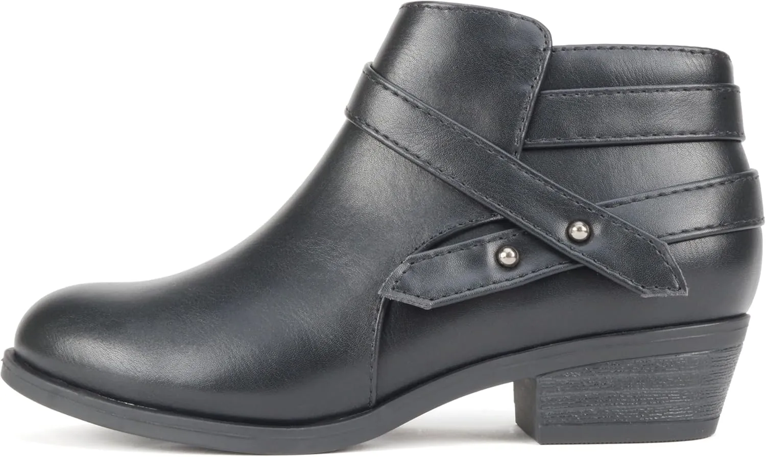 Soda SWEETEN-2 ~ Little Kids/Girls/Childrens Fashion Closed Toe Multi Strap Ankle Bootie Block Heel